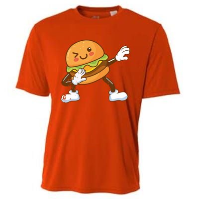 Dabbing Hamburger Backyard Bbq Meat Eater Grilling Gift Cooling Performance Crew T-Shirt