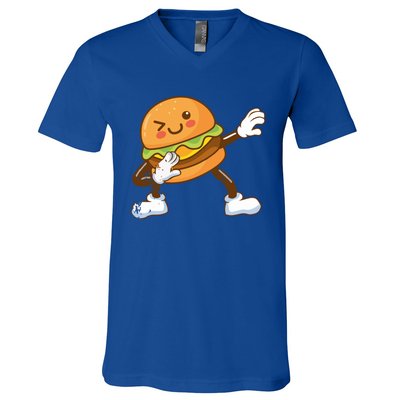 Dabbing Hamburger Backyard Bbq Meat Eater Grilling Gift V-Neck T-Shirt