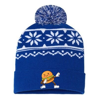 Dabbing Hamburger Backyard Bbq Meat Eater Grilling Gift USA-Made Snowflake Beanie