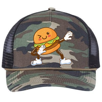 Dabbing Hamburger Backyard Bbq Meat Eater Grilling Gift Retro Rope Trucker Hat Cap