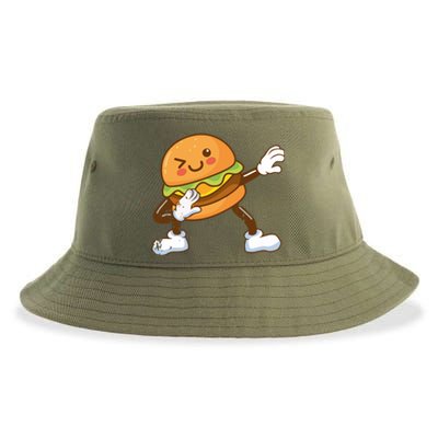 Dabbing Hamburger Backyard Bbq Meat Eater Grilling Gift Sustainable Bucket Hat