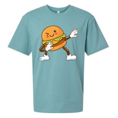 Dabbing Hamburger Backyard Bbq Meat Eater Grilling Gift Sueded Cloud Jersey T-Shirt