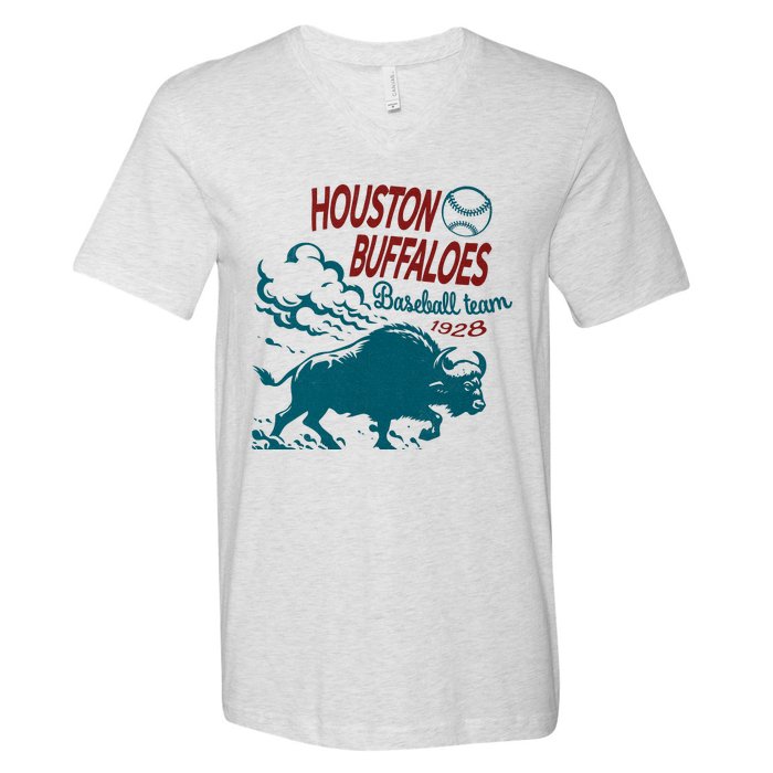 Defunct Houston Buffaloes Baseball Team 1928 V-Neck T-Shirt