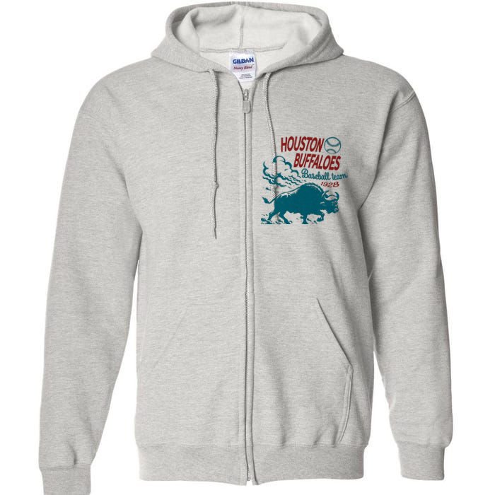 Defunct Houston Buffaloes Baseball Team 1928 Full Zip Hoodie