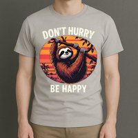 Don't Hurry Be Happy Cute Lazy Funny Sloth T-Shirt