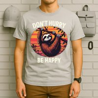 Don't Hurry Be Happy Cute Lazy Funny Sloth T-Shirt