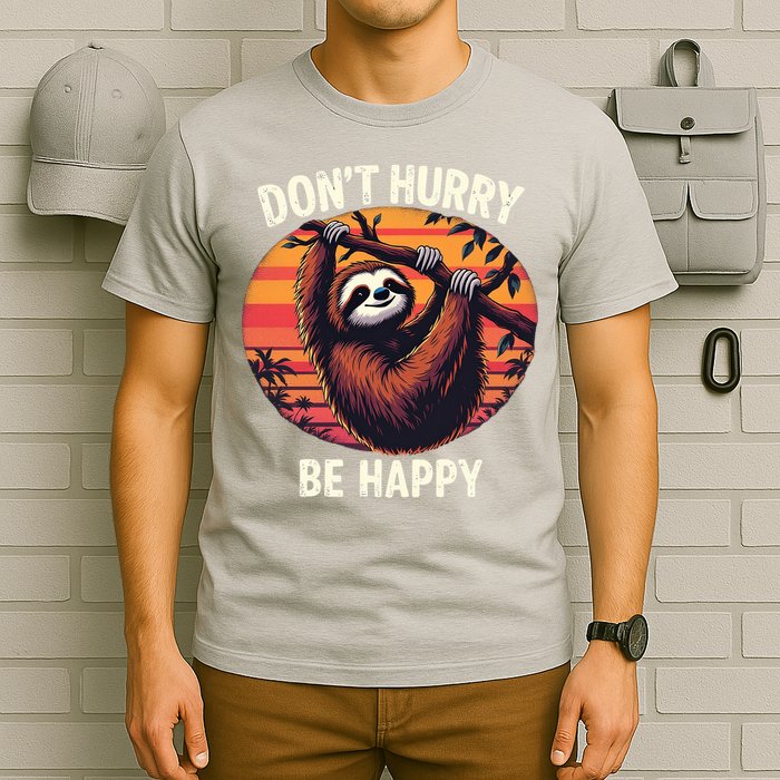 Don't Hurry Be Happy Cute Lazy Funny Sloth T-Shirt