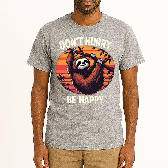 Don't Hurry Be Happy Cute Lazy Funny Sloth Tall T-Shirt