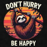 Don't Hurry Be Happy Cute Lazy Funny Sloth Ladies PosiCharge Tri-Blend Wicking Tank