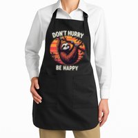 Don't Hurry Be Happy Cute Lazy Funny Sloth Apron