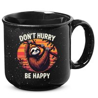 Don't Hurry Be Happy Cute Lazy Funny Sloth 15oz Campfire Ceramic Mug