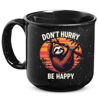 Don't Hurry Be Happy Cute Lazy Funny Sloth 15oz Campfire Ceramic Mug