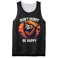 Don't Hurry Be Happy Cute Lazy Funny Sloth Mesh Reversible Basketball Jersey Tank