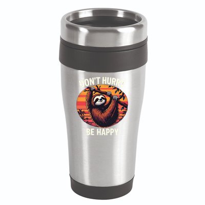 Don't Hurry Be Happy Cute Lazy Funny Sloth 16oz Travel Tumbler