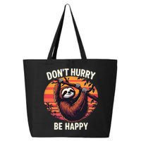 Don't Hurry Be Happy Cute Lazy Funny Sloth 25L Jumbo Tote