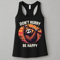 Don't Hurry Be Happy Cute Lazy Funny Sloth Womens Tank Top