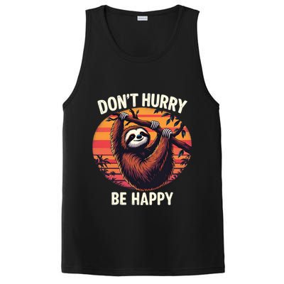 Don't Hurry Be Happy Cute Lazy Funny Sloth PosiCharge Competitor Tank