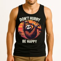Don't Hurry Be Happy Cute Lazy Funny Sloth Tank Top