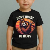 Don't Hurry Be Happy Cute Lazy Funny Sloth Toddler T-Shirt