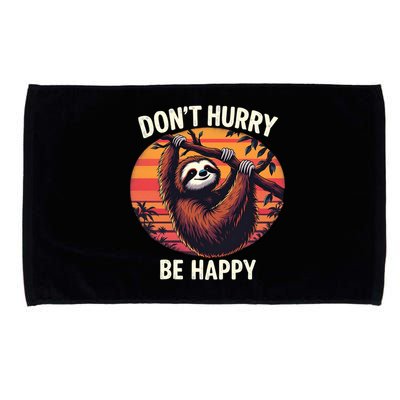 Don't Hurry Be Happy Cute Lazy Funny Sloth Microfiber Hand Towel