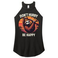 Don't Hurry Be Happy Cute Lazy Funny Sloth Women's Perfect Tri Rocker Tank