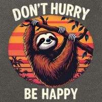 Don't Hurry Be Happy Cute Lazy Funny Sloth Cotton Canvas Backpack