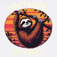 Don't Hurry Be Happy Cute Lazy Funny Sloth Garment-Dyed Sweatshirt
