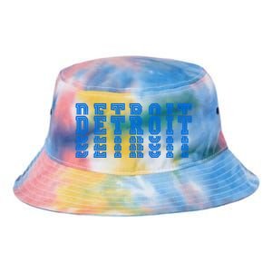 Detroit Honolulu Blue Stacked Tie Dye Newport Bucket Hat