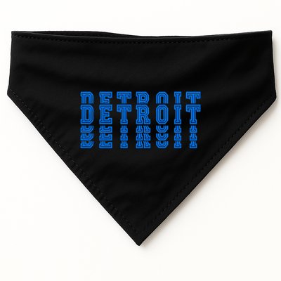 Detroit Honolulu Blue Stacked USA-Made Doggie Bandana