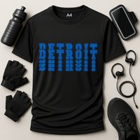 Detroit Honolulu Blue Stacked Cooling Performance Crew T-Shirt