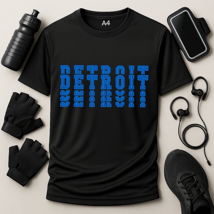 Detroit Honolulu Blue Stacked Cooling Performance Crew T-Shirt