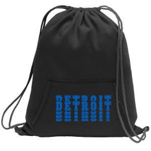 Detroit Honolulu Blue Stacked Sweatshirt Cinch Pack Bag