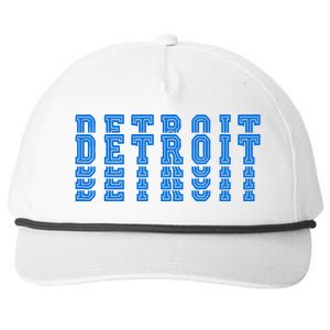 Detroit Honolulu Blue Stacked Snapback Five-Panel Rope Hat