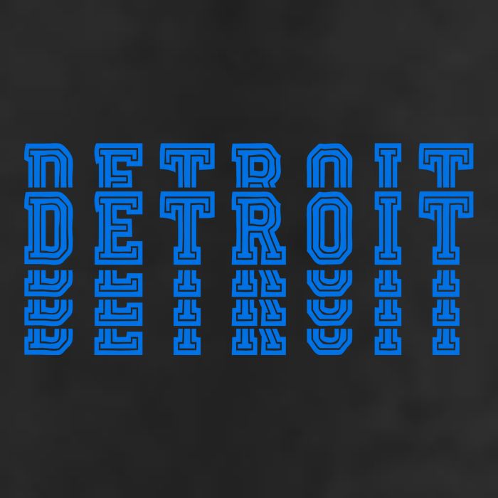Detroit Honolulu Blue Stacked 11oz C Handle Ceramic Mug