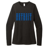 Detroit Honolulu Blue Stacked Womens CVC Long Sleeve Shirt