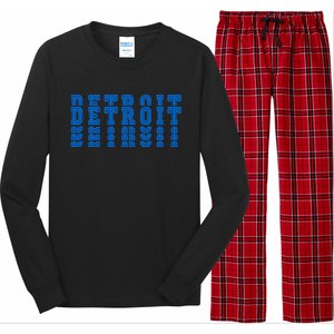 Detroit Honolulu Blue Stacked Long Sleeve Pajama Set