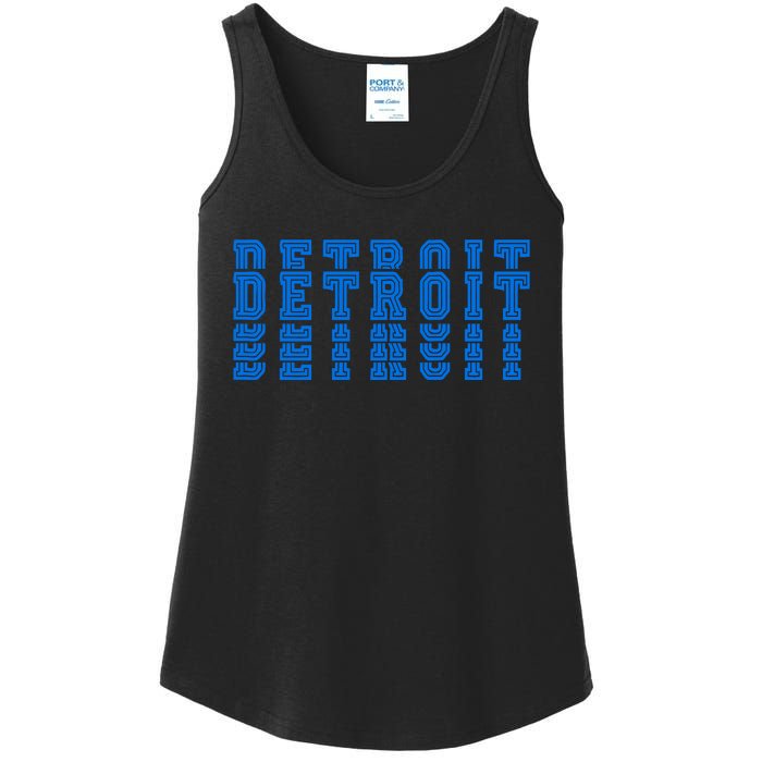 Detroit Honolulu Blue Stacked Ladies Essential Tank