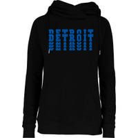 Detroit Honolulu Blue Stacked Womens Funnel Neck Pullover Hood