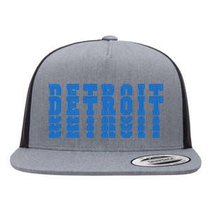 Detroit Honolulu Blue Stacked Flat Bill Trucker Hat