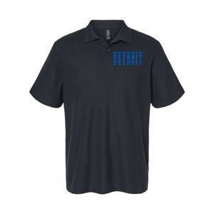 Detroit Honolulu Blue Stacked Softstyle Adult Sport Polo