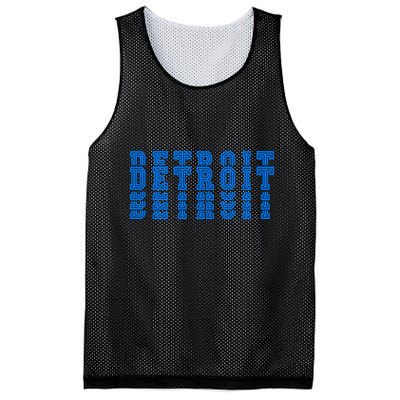 Detroit Honolulu Blue Stacked Mesh Reversible Basketball Jersey Tank