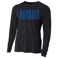 Detroit Honolulu Blue Stacked Cooling Performance Long Sleeve Crew