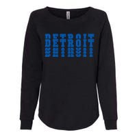 Detroit Honolulu Blue Stacked Womens California Wash Sweatshirt