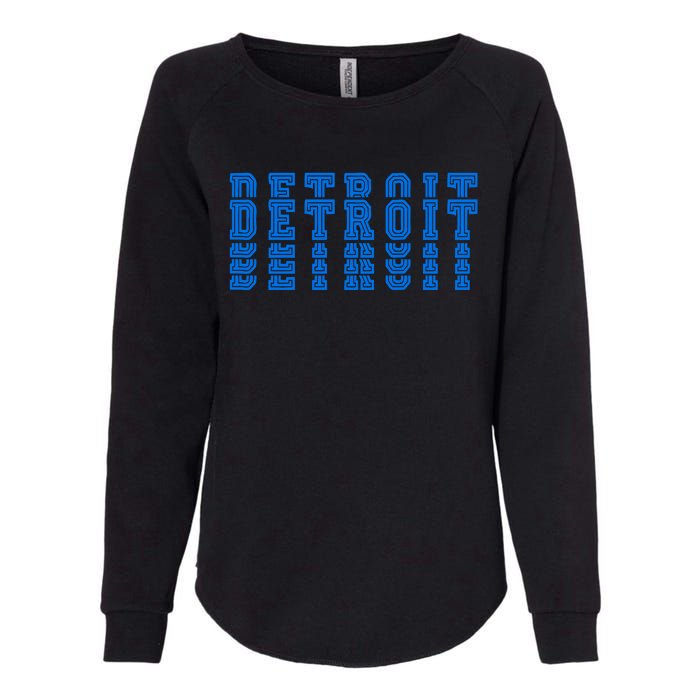 Detroit Honolulu Blue Stacked Womens California Wash Sweatshirt