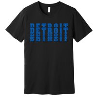 Detroit Honolulu Blue Stacked Premium T-Shirt