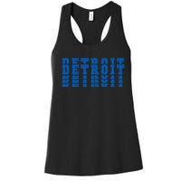 Detroit Honolulu Blue Stacked Women's Racerback Tank