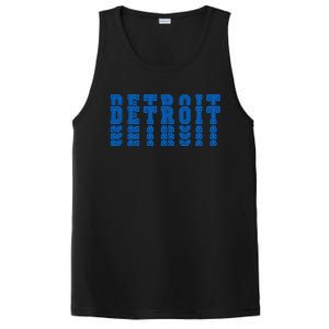 Detroit Honolulu Blue Stacked PosiCharge Competitor Tank