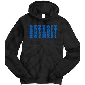 Detroit Honolulu Blue Stacked Tie Dye Hoodie