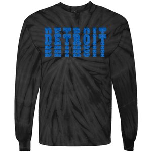 Detroit Honolulu Blue Stacked Tie-Dye Long Sleeve Shirt