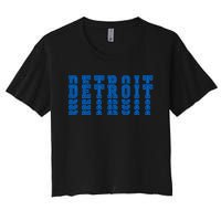 Detroit Honolulu Blue Stacked Women's Crop Top Tee